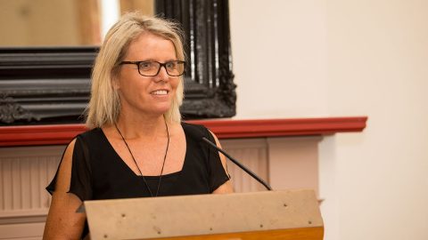 Public Policy Institute director Professor Jennifer Curtin welcoming delegates at Old Government House.