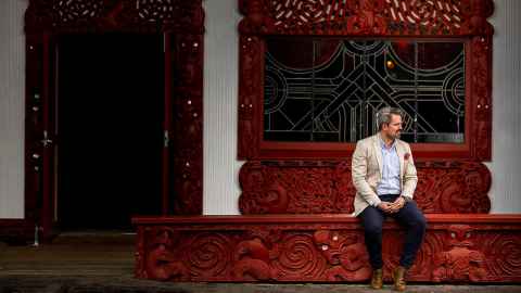 Geremy Hema at the University of Auckland's Waipapa marae.