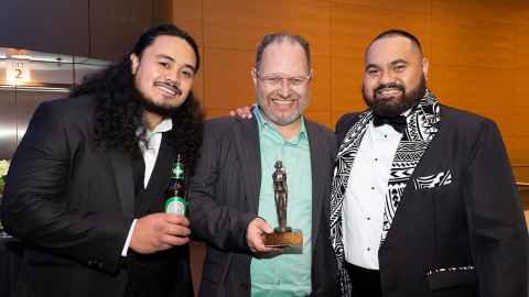 Samson Setu, Dr Te Oti Rakena and Manase Latu in 2019.