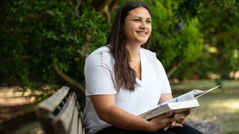 Tatiana Faaiu says her scholarship, funded by staff and alumni giving, is making all the difference.