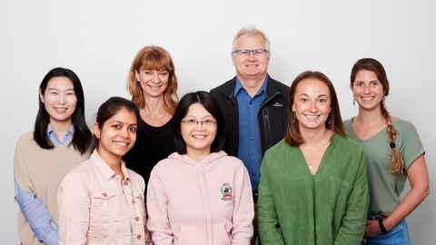My Green Lab committee, group shot. Left to right: Jing Rong, Ramya Jayaprakash, Chris Keven, Hui Hui Phua, Eric Thorstensen, Sophie Farrow and Mariana Muelbert.