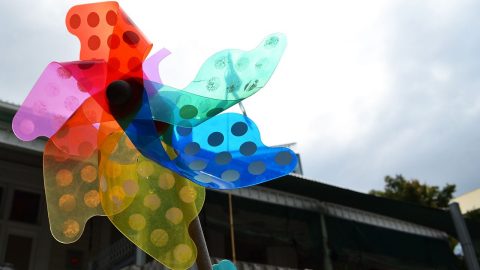 Brightly coloured pinwheel