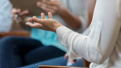 Closeup shot of hands gesturing
