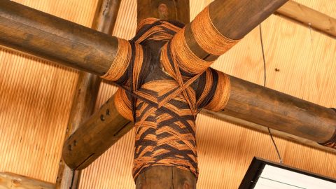 Lalava (lashing) on the Fale's timber members