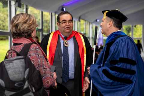 Hirini Kaa and others at the Spring 2019 Arts Graduation Celebration