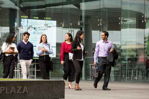 Business students outside Business School