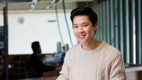 Architecture student LiWen Choy in Architecture studio