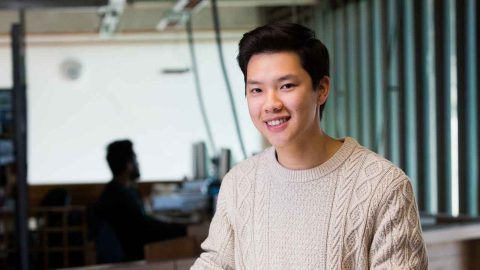 Architecture student LiWen Choy in Architecture studio