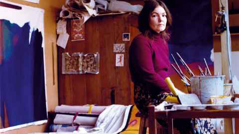 Gretchen Albrecht in her studio, late 1970s.