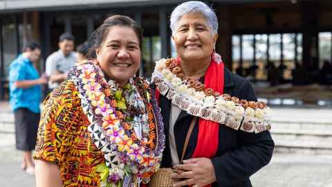 Ihonuku te Moana-nui-a-Kiwa, Pro Vice-Chancellor Pacific Jemaima Tiatia and her Mum Joyce Tiatia.