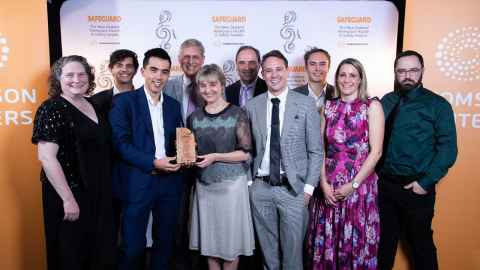 Hotspots collaborators: front row (from left): Kira Bacal, Thomas Swinburn, Fiona Moir,  Bradley Patten, Jo Beattie: back row (from left); Isaac Samuels, Andy Wearn, Jonathan Christiansen, Elaijah Tuivaiti, Nathan Ryckman.