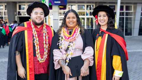Caleb Marsters, Emmaline Pickering-Martin and Therese Lautua are friends who shared their academic success at graduation