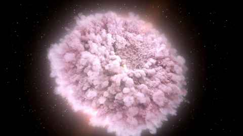 Cloud of debris from a neutron star merger.