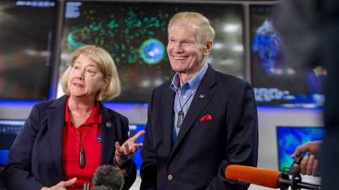 Pamela Melroy and Bill Nelson, the top leaders at NASA.