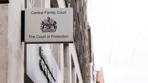 Sign for Family Court, court of protection 