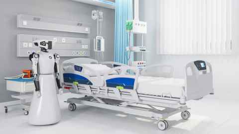 robot and hospital bed
