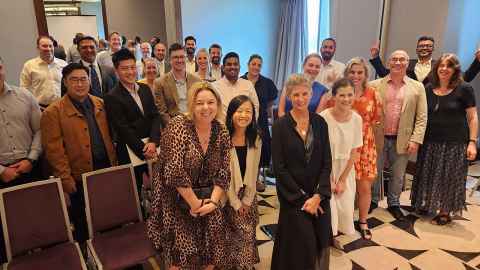 A group photo of the MBA students with NZ Trade Commissioner to Singapore Maggie Christie