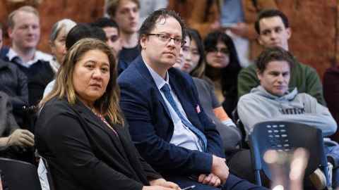 The event at the Fale Pasifika was full of people keen to hear the politicians discuss 'Election 2023: Auckland Matters'.
