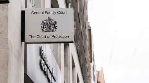 Sign for Family Court, Court of Protection