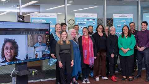 On screen and in person... members of the Waipapa Taumata Rau Course Central Rōpū