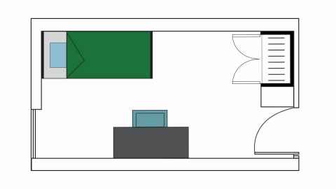 Grafton Hall - single bedroom layout