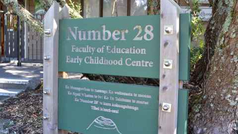 Faculty of Education early childhood centre number 28 big green street sign