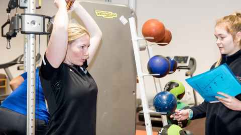 Gemma Phillips exercises at the Health and Rehabilitation Clinic