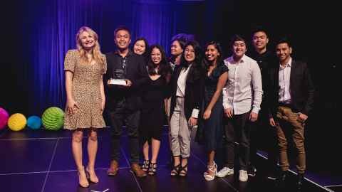 Students receive an award at 2018 Clubs Awards