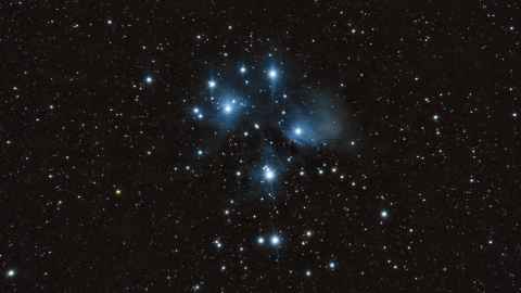 Cluster of Matariki stars in the night sky