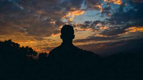 silhouette of person standing