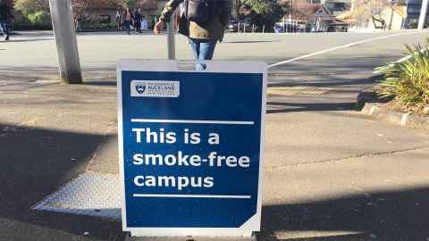 Smokefree campus sign