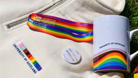 image of new rainbow merch available from campus store