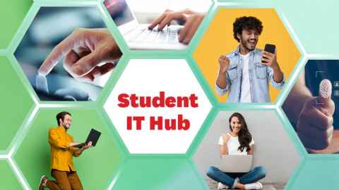 Image of Student IT Hub logo and branding